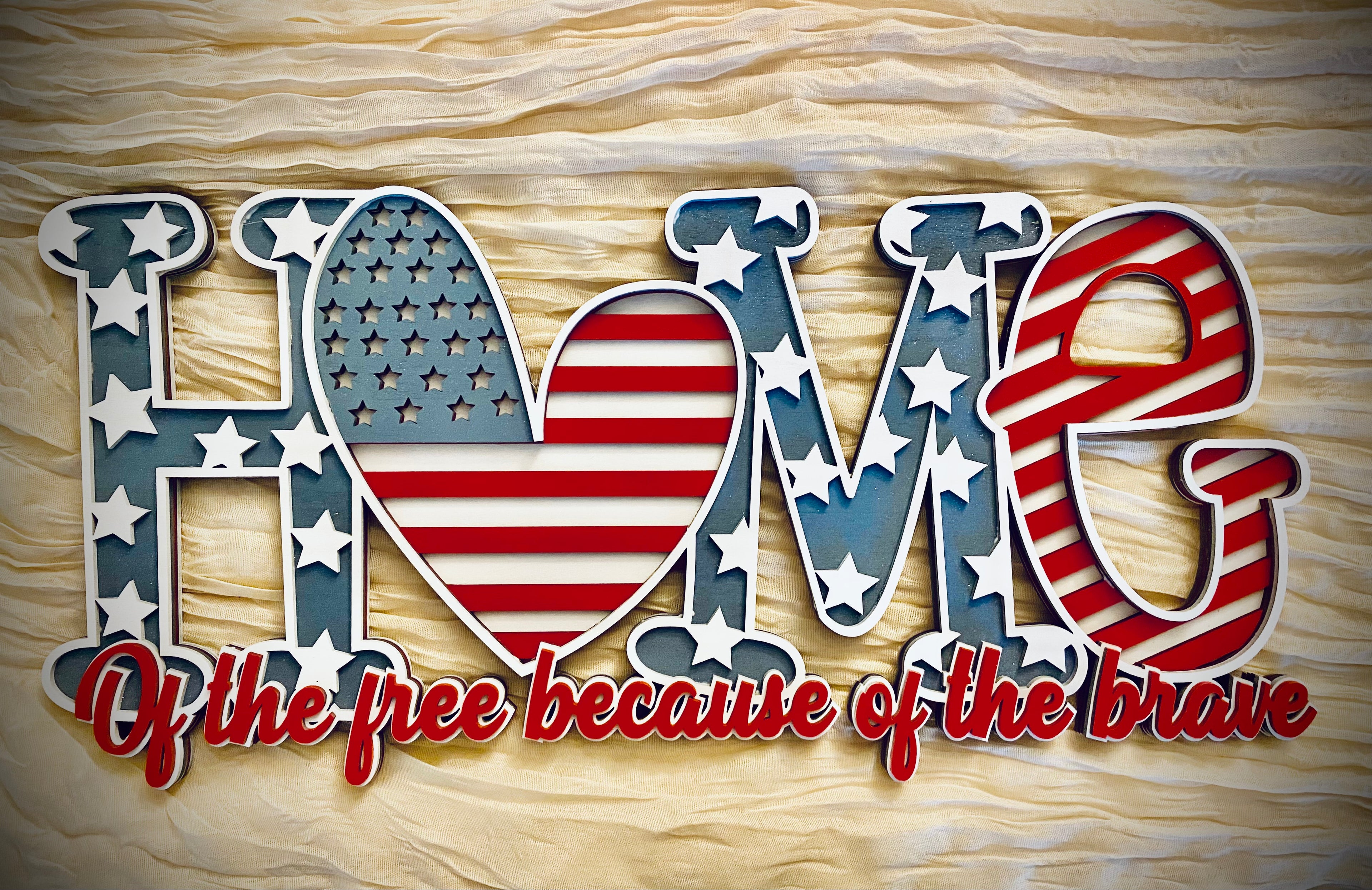 Home Patriotic Sign - Slate Blue