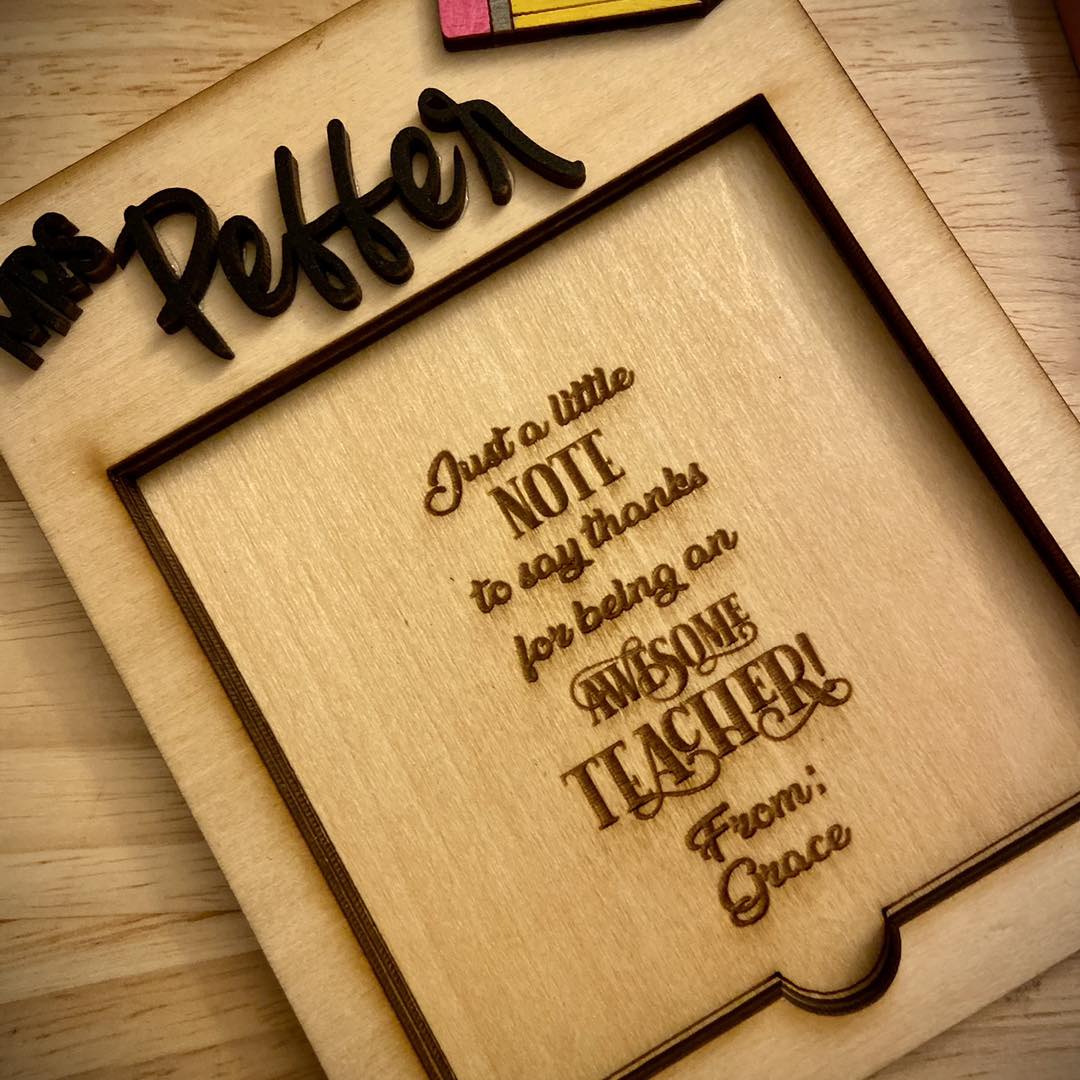 Personalized Teacher Sticky Note Holder