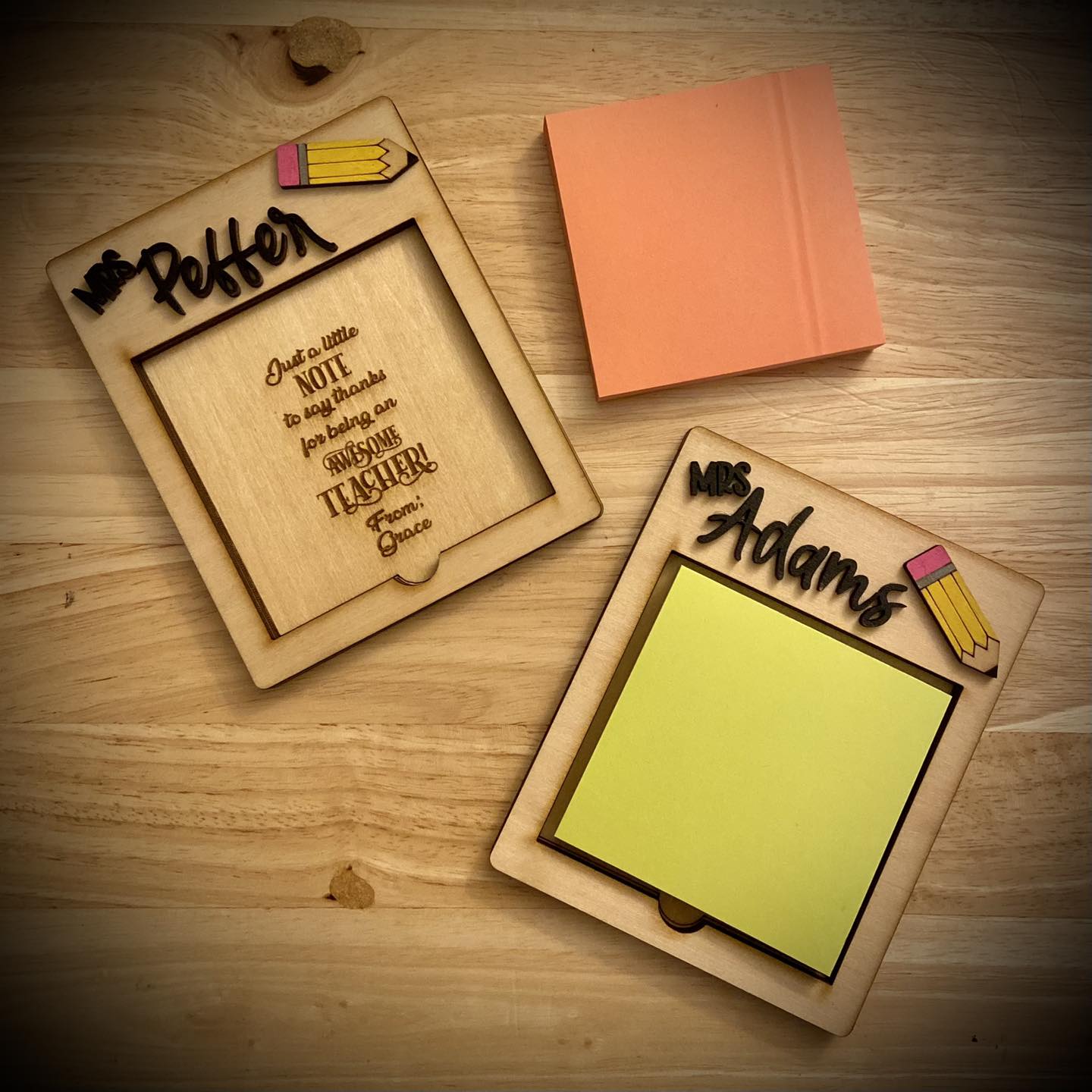 Personalized Teacher Sticky Note Holder