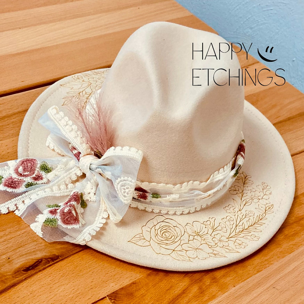 Engraved Felt Fedora