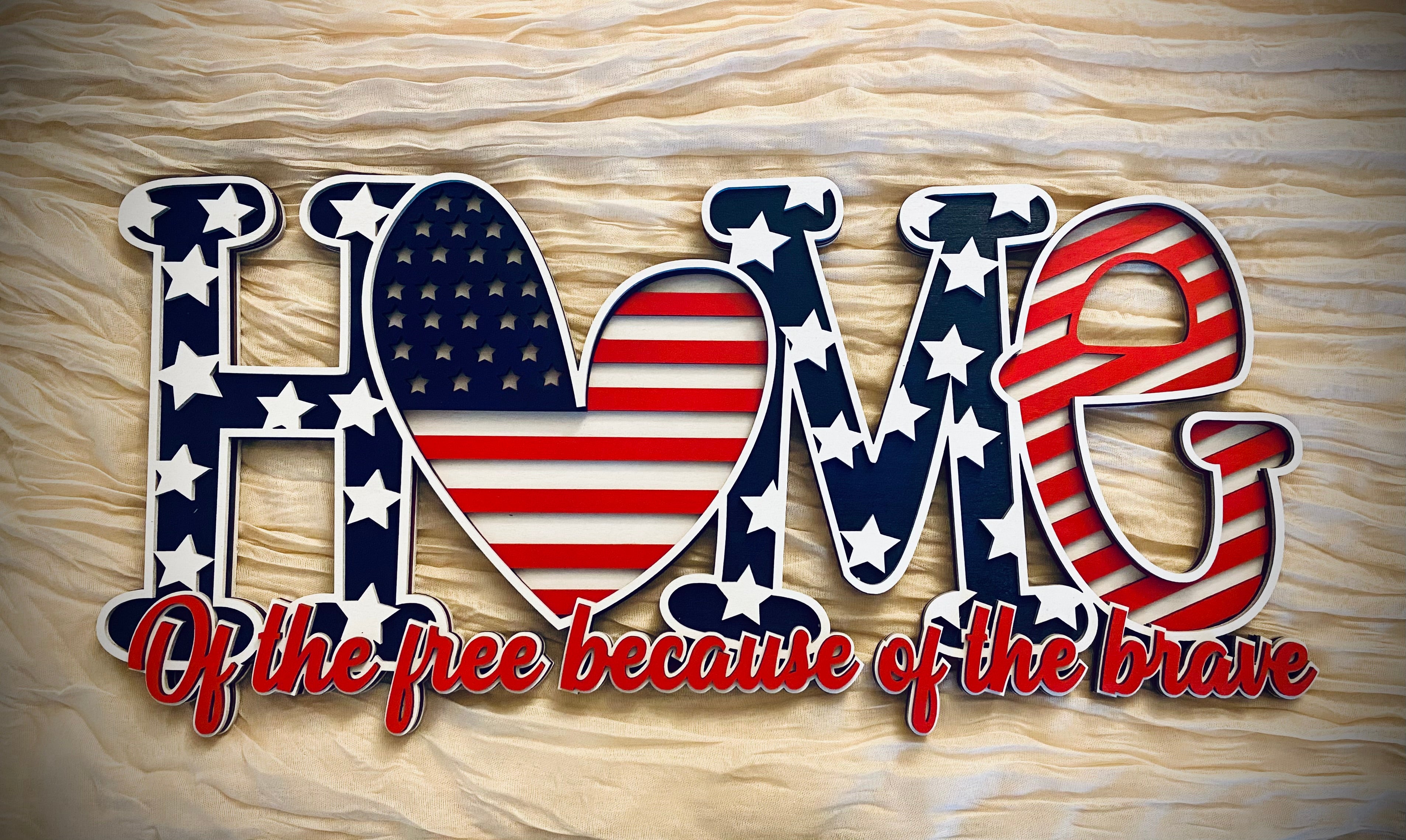 Home Patriotic Sign - Navy