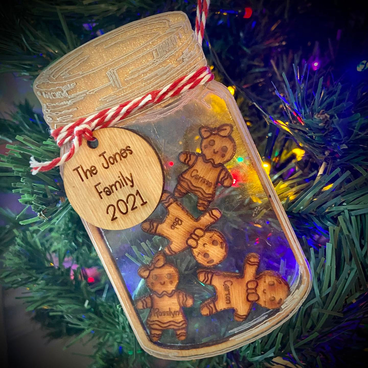 Personalized Mason Jar Gingerbread Ornament