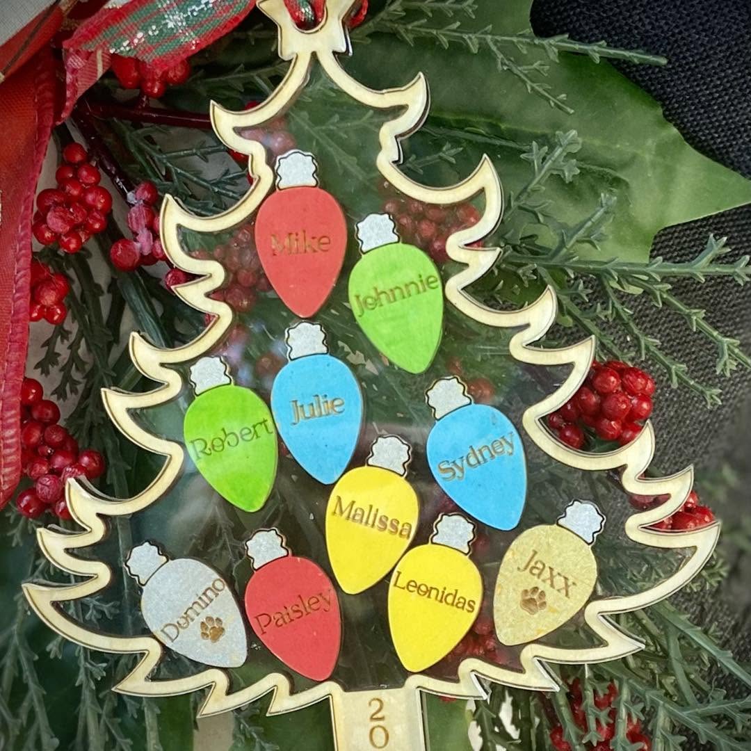 Personalized Tree Shaker Ornament