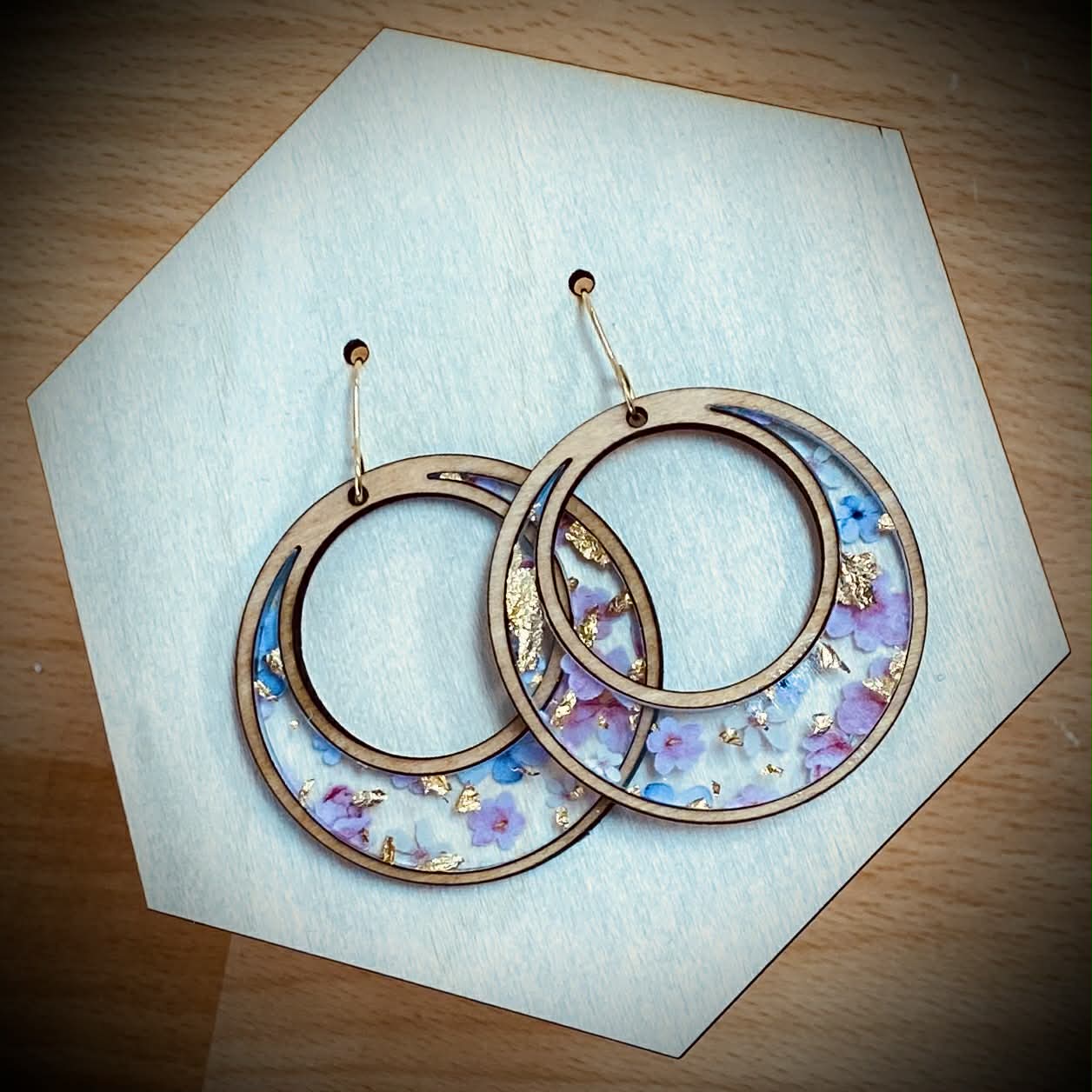 Luxe Floral Gold Inlay Earrings